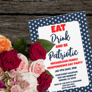 Invitación Bebe y sé patriótico el 4 de julio