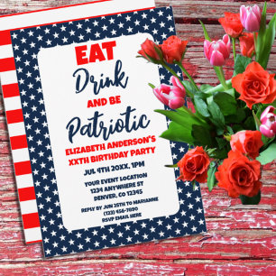 Invitación Bebe y sé patriótico el 4 de julio cumpleaños