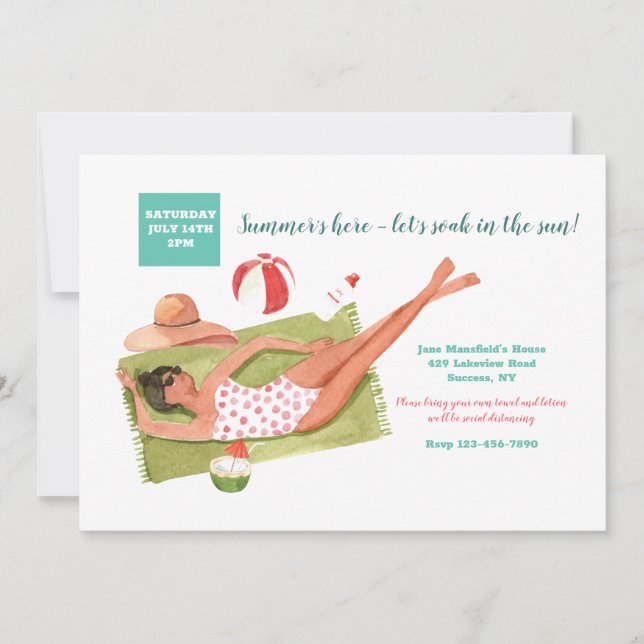 Invitación Beber Al Sol (Anverso)