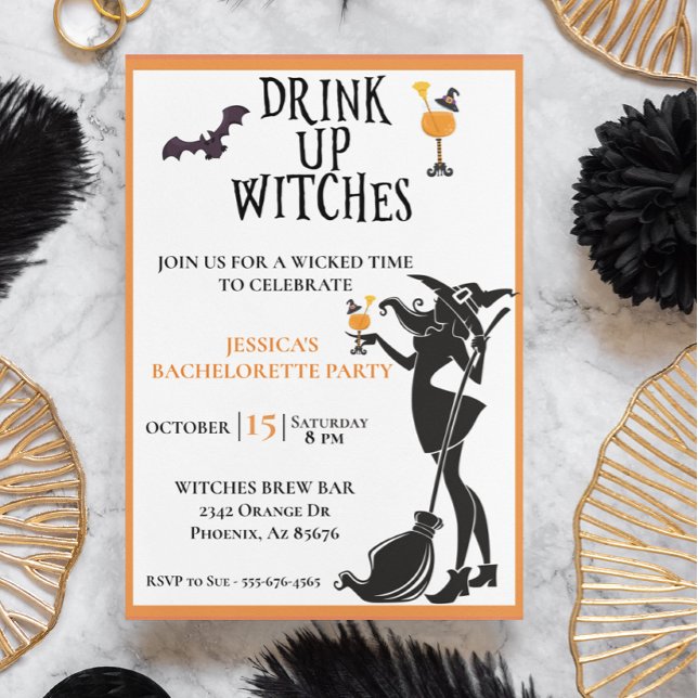 Invitación Beber brujas Bachelorette Halloween Octubre (Subido por el creador)