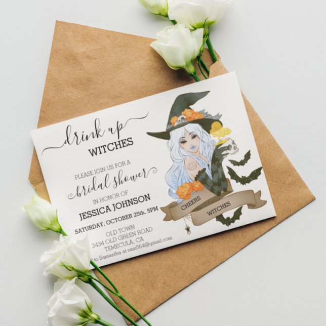 Invitación Beber brujas Halloween Bridal Shower (Subido por el creador)