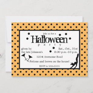 Invitación Beber brujas Polka Dot Halloween