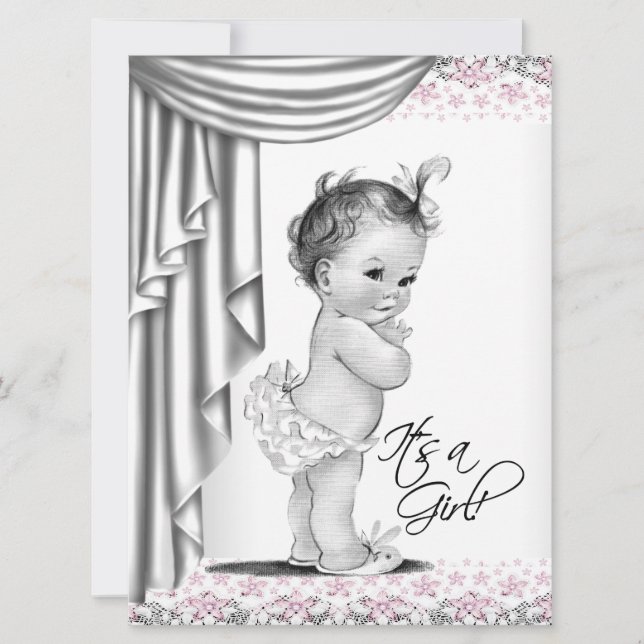 Invitación Beber con vinagre rosa y gris (Anverso)