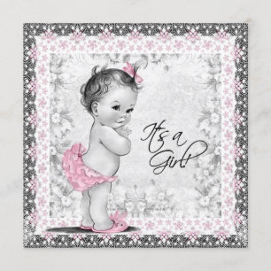 Invitación Beber con vinagre rosa y gris