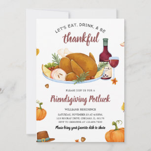 Invitación Beber De Comer Sea Agradecido Acción De Gracias