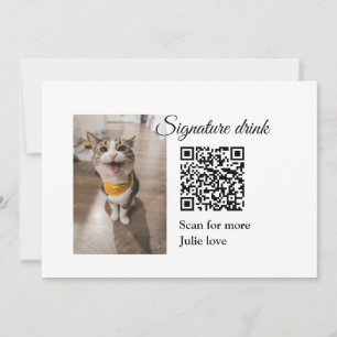 Invitación Beber firma exploración código QR agregar nombre d