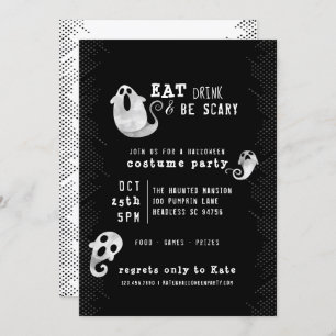 Invitación Beber ghost suave ser disfraz de Halloween