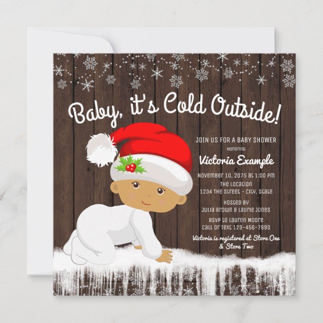 Invitación Beber su frío fuera de los niños Navidades Baby Sh (Anverso)