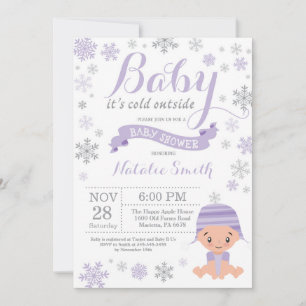 Invitación Beber su frío fuera del Chica de invierno Baby Sho