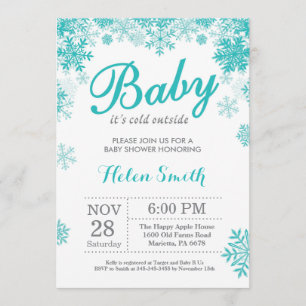 Invitación Beber su frío fuera del invierno Baby Shower morad