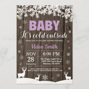 Invitación Beber su frío fuera del venado Chica de invierno B