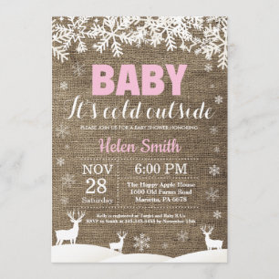Invitación Beber su frío fuera del venado Chica de invierno B
