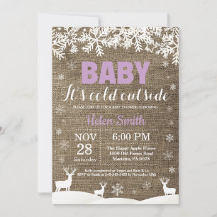 Invitación Beber su frío fuera del venado Chica de invierno B