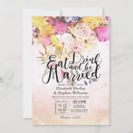 Invitación Beber y casarse Boda de las flores acuáticas