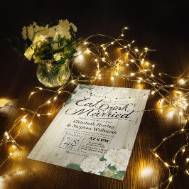 Invitación Beber y estar casados flores de matrimonio luces d
