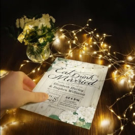 Invitación Beber y estar casados flores de matrimonio luces d