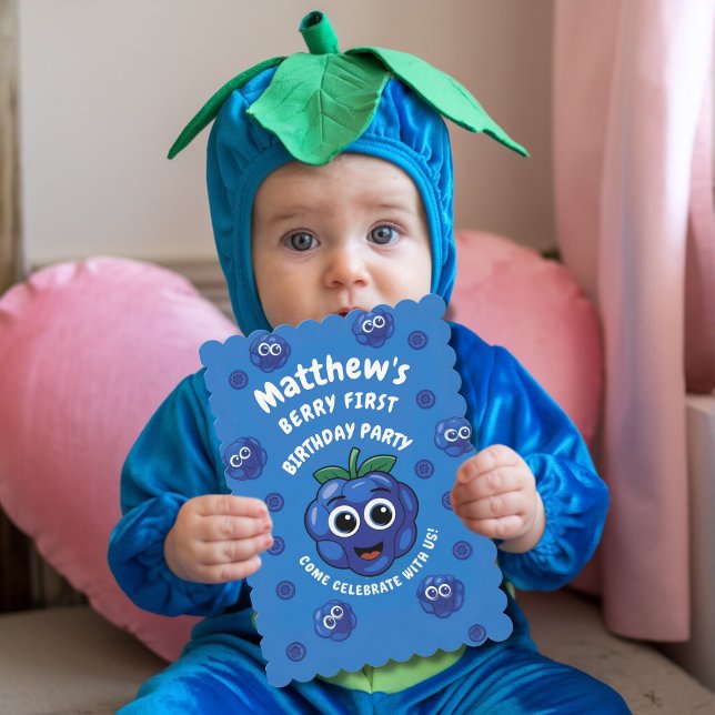 Invitación Beberry de primer cumpleaños del niño (Subido por el creador)