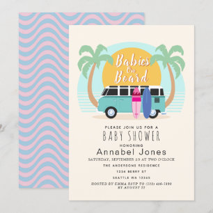 Invitación Bebés a bordo del Baby Shower Van Twins