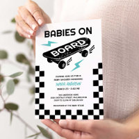 Bebés a bordo Patineta Gemelos Baby Shower