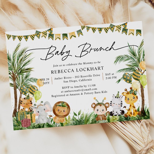 Invitación Bebés adorables en brunch de bebé con safari en la (Subido por el creador)