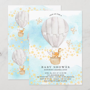 Invitación Bebés Animales Balón de aire caliente Baby Shower