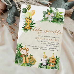 Invitación Bebés Animales divertidos Fiesta de Safari de la j