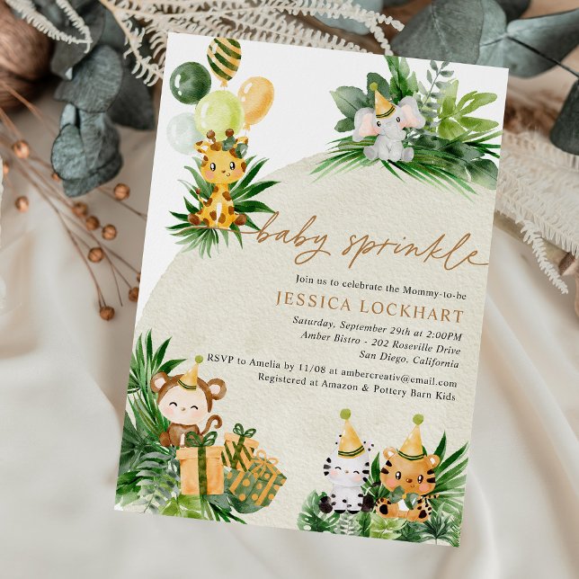 Invitación Bebés Animales divertidos Fiesta de Safari de la j (Subido por el creador)