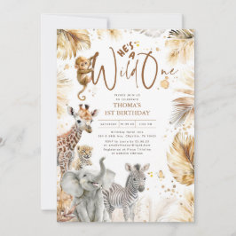 Invitación Bebés animales jungla Safari salvaje Un primer cum