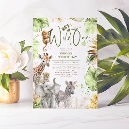 Invitación Bebés animales jungla Safari salvaje Un primer cum