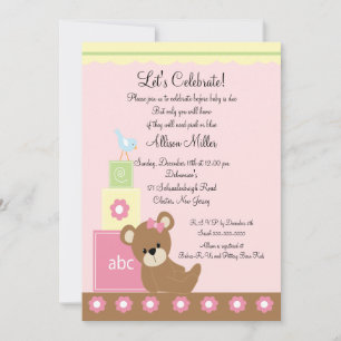 Invitación Bebés Bebé Chica Shower