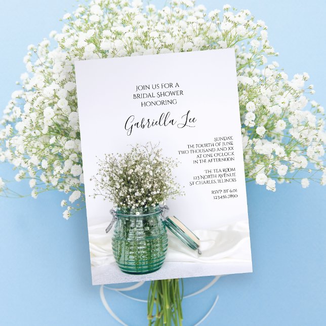 Invitación Bebés blancos Flores de aliento Blue Vase Bridal S (Subido por el creador)