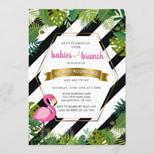Invitación Bebés Brunch Brunch Flamingo Baby Shower