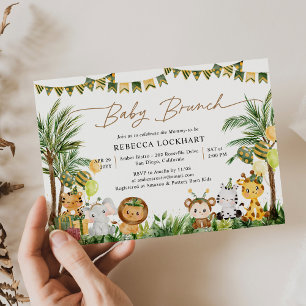Invitación Bebés criados en brunch con Safari en la jungla