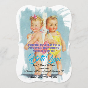 Invitación Bebés de Baby Shower Fiesta Destino Destino