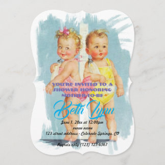 Invitación Bebés de Baby Shower Fiesta Destino Destino