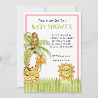 Invitación Bebés de la jungla, niño invitado a Baby Shower - 