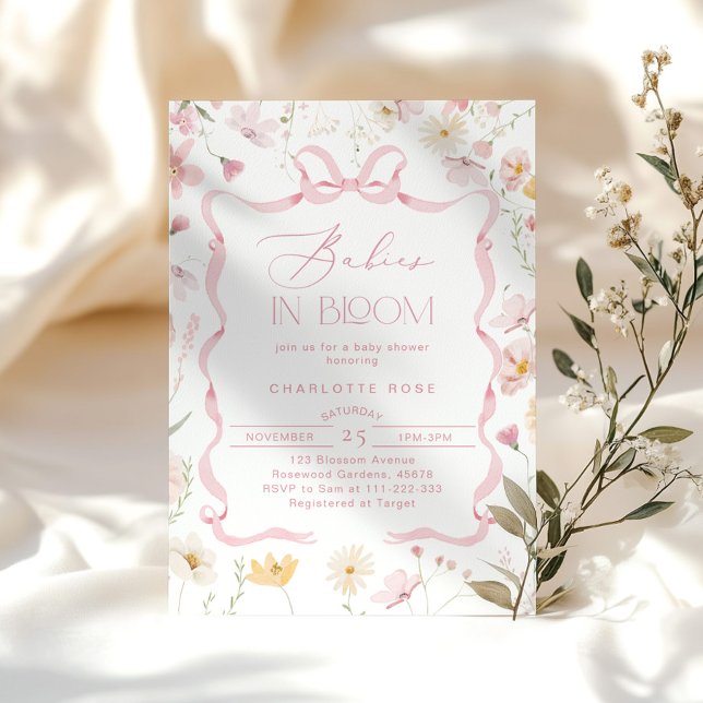 Invitación Bebés en flor chicas gemelos rosados con ducha de  (Subido por el creador)