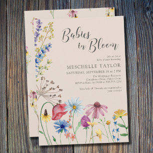 Invitación Bebés en flor Country Fiesta de bebé de flores sil