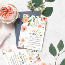 Invitación Bebés en flor de cachorros flameron gemelos Baby S