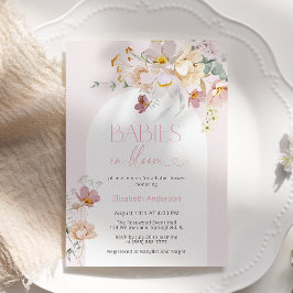 Invitación Bebés florales rosados de Rubor en un Baby Shower 