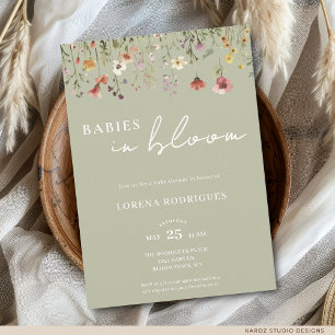 Invitación Bebés Flores Silvestres en Flor Baby Shower