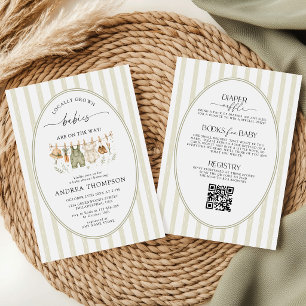 Invitación Bebés Gemelos Cultivados Localmente en una Sola Fi