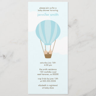 Invitación Bebés gemelos en un Baby Shower globo