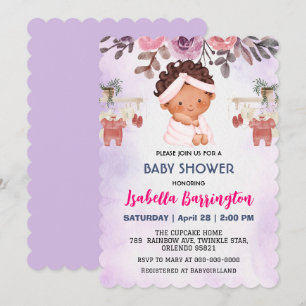 Invitación Bebés rosado niñas Rosa flores niños ducha de bebé