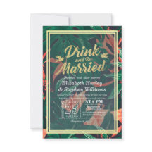 Bebida Boda moderna y casada con flores tropicales