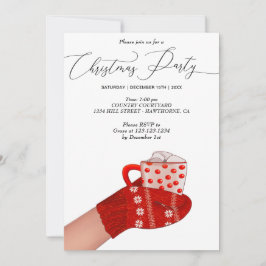 Invitación bebida caliente en navidades de mano fiesta
