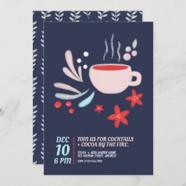 Invitación Bebida caliente en Pastel Mug vacaciones acogedora