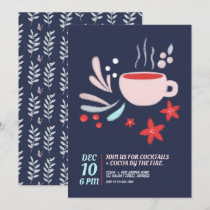 Invitación Bebida caliente en Pastel Mug vacaciones acogedora