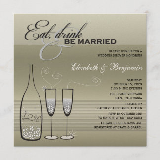 Invitación Bebida Casada Champán Ducha De Boda