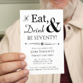 Invitación Bebida Coma Siete Años Retro 70 Cumpleaños